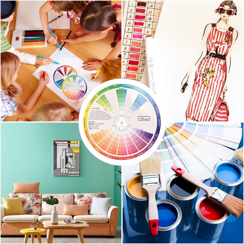 JimKing Creative Color Wheel, Paint Mixing Learning Guide Art Class Teaching Tool for Makeup Blending Board Chart Color Mixed Guide Mix Colours (9.25inch) - Image 5